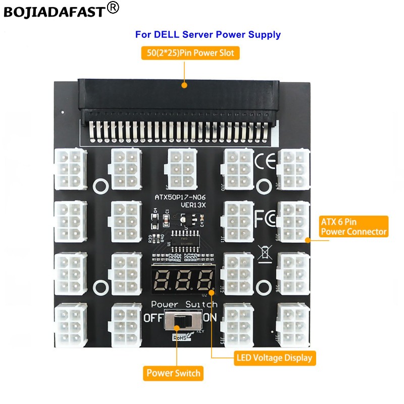 17-портовая плата-разветвитель – обзор и цена 2400W Server Psu Breakout Board